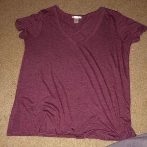 v neck short sleeve shirt